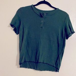 Lettuce Hem Cropped Henley